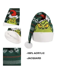 The Grinch Men's Fair Isle Jacquard Acrylic Santa Hat