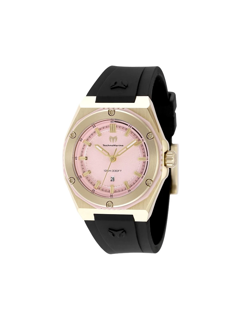 Technomarine Women's Tm-416084 Coral Quartz Pink Dial Watch