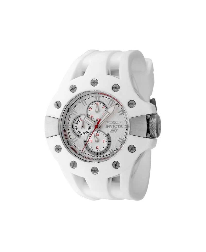 Invicta Men's 48121 S1 Rally Quartz 0 Silver, Red Dial Watch