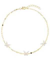 Macy's Cubic Zirconia Butterfly Anklet (1.20 ct. t.w.) Sterling Silver (also 14kK Gold over Silver)