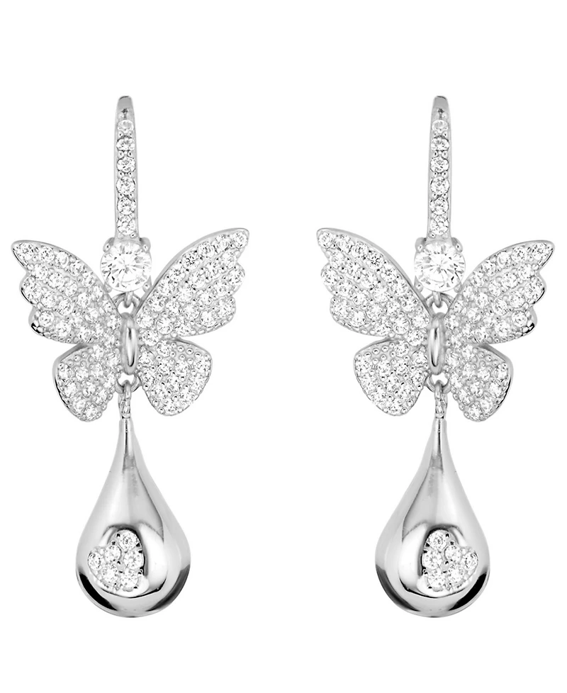 Macy's Cubic Zirconia Butterfly Drop Earrings (0.93 ct. t.w.) in Sterling Silver (also in 14K Gold Over Sterling Silver)