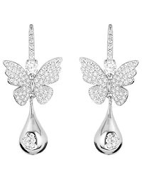 Macy's Cubic Zirconia Butterfly Drop Earrings (0.93 ct. t.w.) in Sterling Silver (also in 14K Gold Over Sterling Silver)