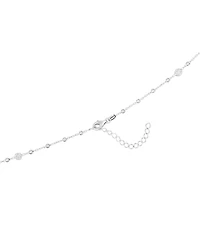 Macy's Cubic Zirconia Beaded Necklace (0.40 ct. t.w.) in Sterling Silver