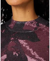 Cable & Gauge Women's Abstract Mock Neck Sweater