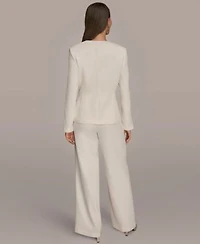 Donna Karen New York Womens Asymmetrical Blazer Wide Leg Pants