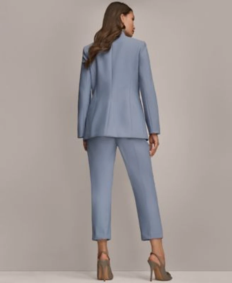 Donna Karen New York Womens Button Sleeve Blazer Slim Ankle Pants Sequin Camisole