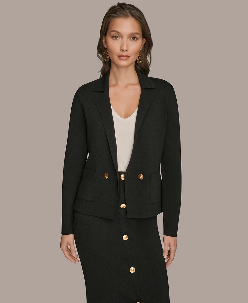 Donna Karan New York Women's Long Sleeve Sweater Blazer