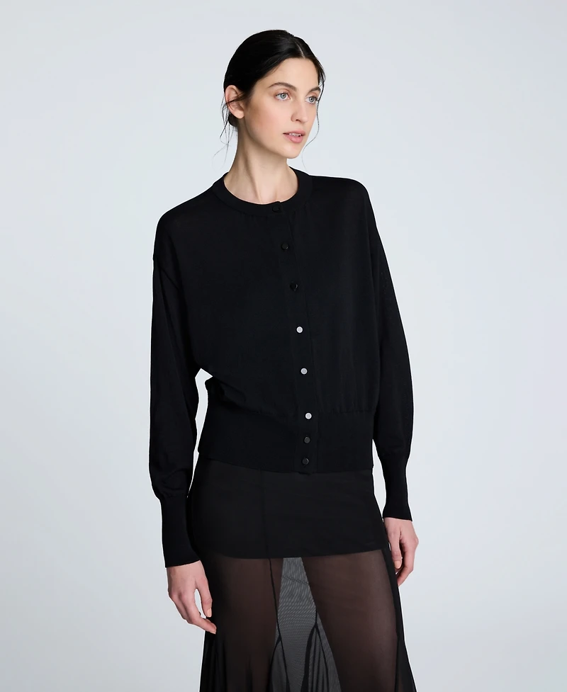 Kenneth Cole Women's Long Sleeve Button-Front Cardigan Sweater