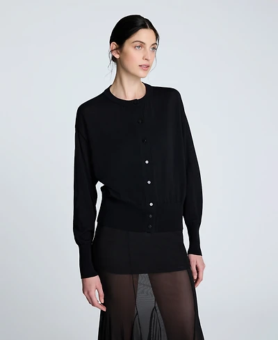 Kenneth Cole Women's Long Sleeve Button-Front Cardigan Sweater