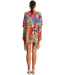 La Moda Clothing Women's short sleeve mini kaftan dress