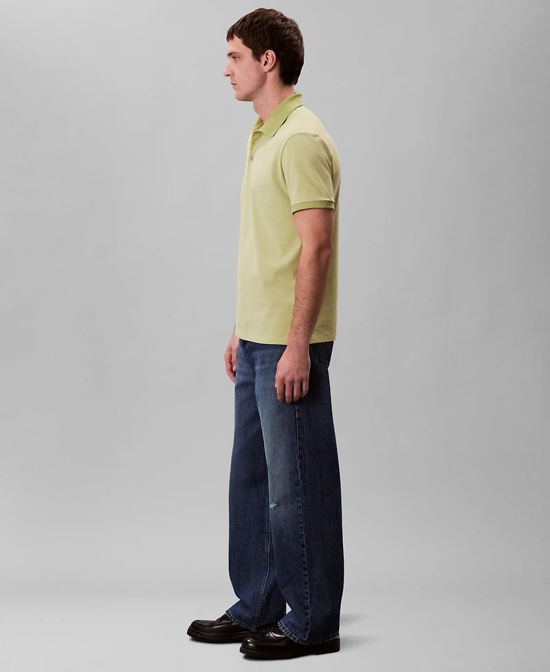 Calvin Klein Men's Regular-Fit Smooth Cotton Monogram Logo Polo Shirt