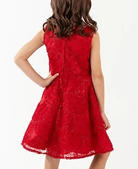 Rare Editions Girls 2T-6X Soutache Hi-Low Sleeveless Dress