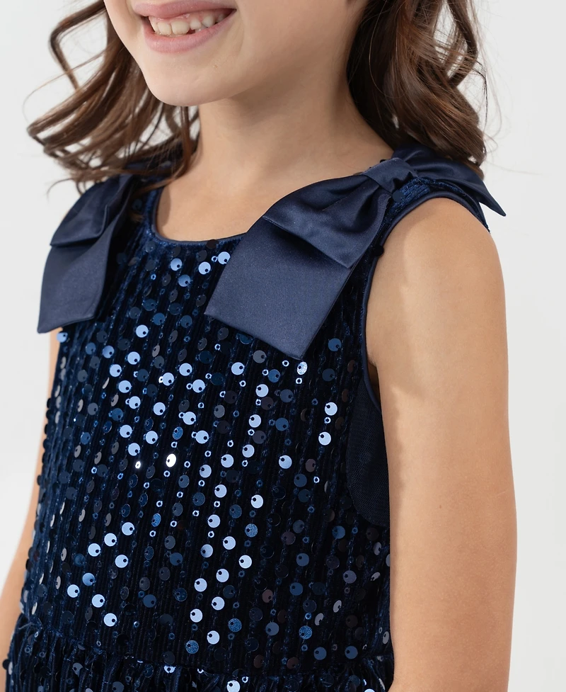 Rare Editions Girls 2T-6X Sequined Sleeveless Dress