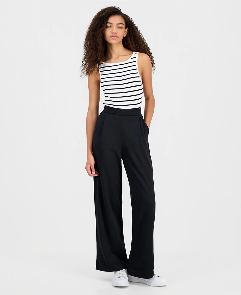 Derek Heart Juniors' High-Rise Pleated Wide-Leg Pants