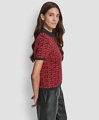 Dkny Jeans Petite Short Sleeves Sweater