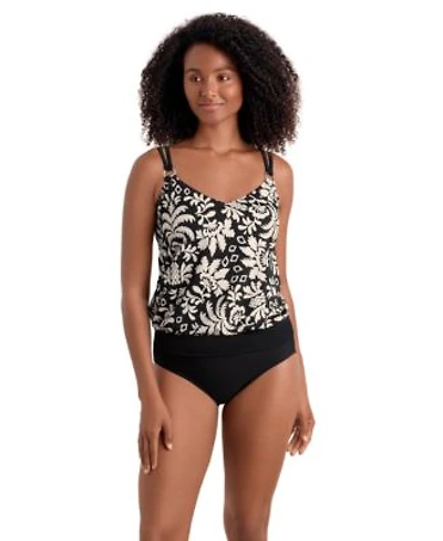 Mimi Flamingo Womens Printed V Neck Tankini Top Hipster Bikini Bottoms