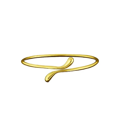 Isabella Gold Plated Teardrop Open Wrap Bangle Bracelet