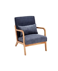 Jujabu Beige Modern Accent Chair with Pillow