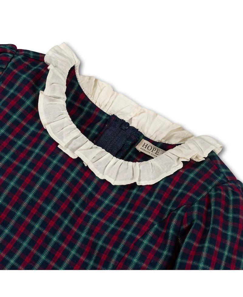 Hope & Henry Baby Girls 3/4 Sleeve Ruffle Trim Party Dress