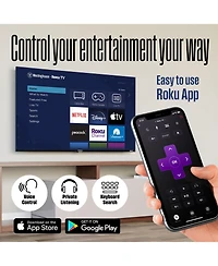 Westinghouse 40" Roku Smart Tv, Fhd Qled, Dolby+, Wi-Fi, Bluetooth, Apple AirPlay, Alexa & Google Assistant, Flat Screen