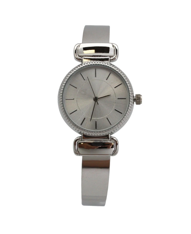 Silver Simple Metallic Bangle Watch
