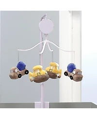 Bedtime Originals Construction Zone Musical Baby Crib Mobile Soother Toy- Trucks