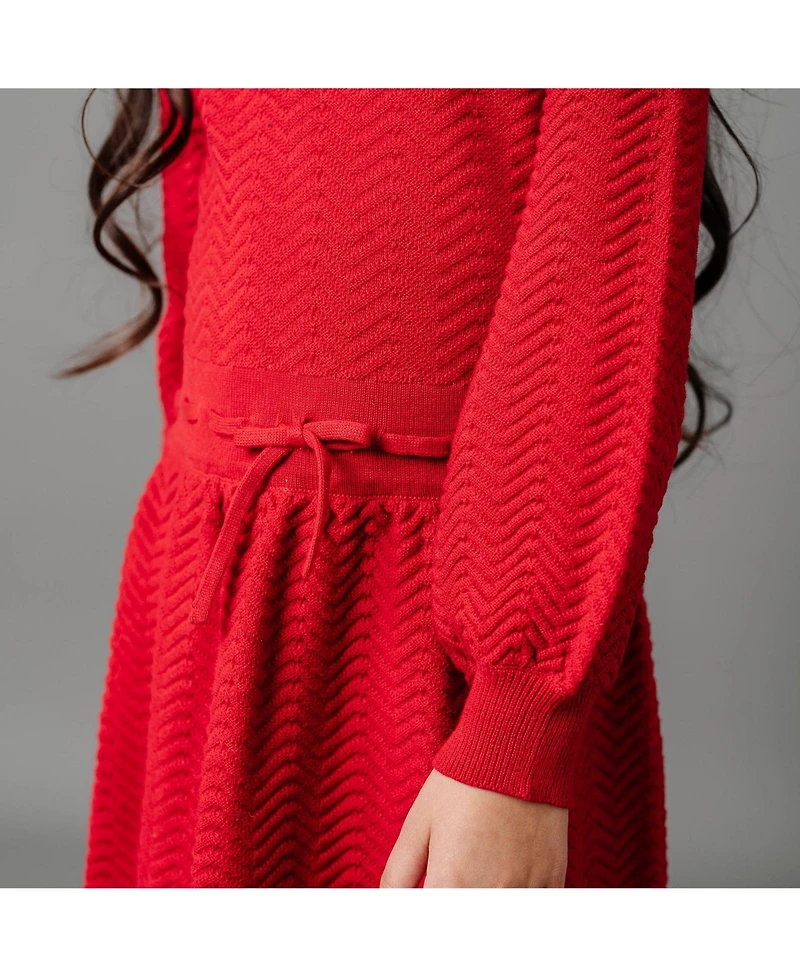 Hope & Henry Baby Girls Organic Long Sleeve Balloon Sweater Dress