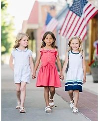 Hope & Henry Toddler Girls Sleeveless Button Front Ruffle Sundress