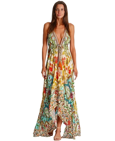 La Moda Clothing Women's Maxi Agatha halterneck Dress