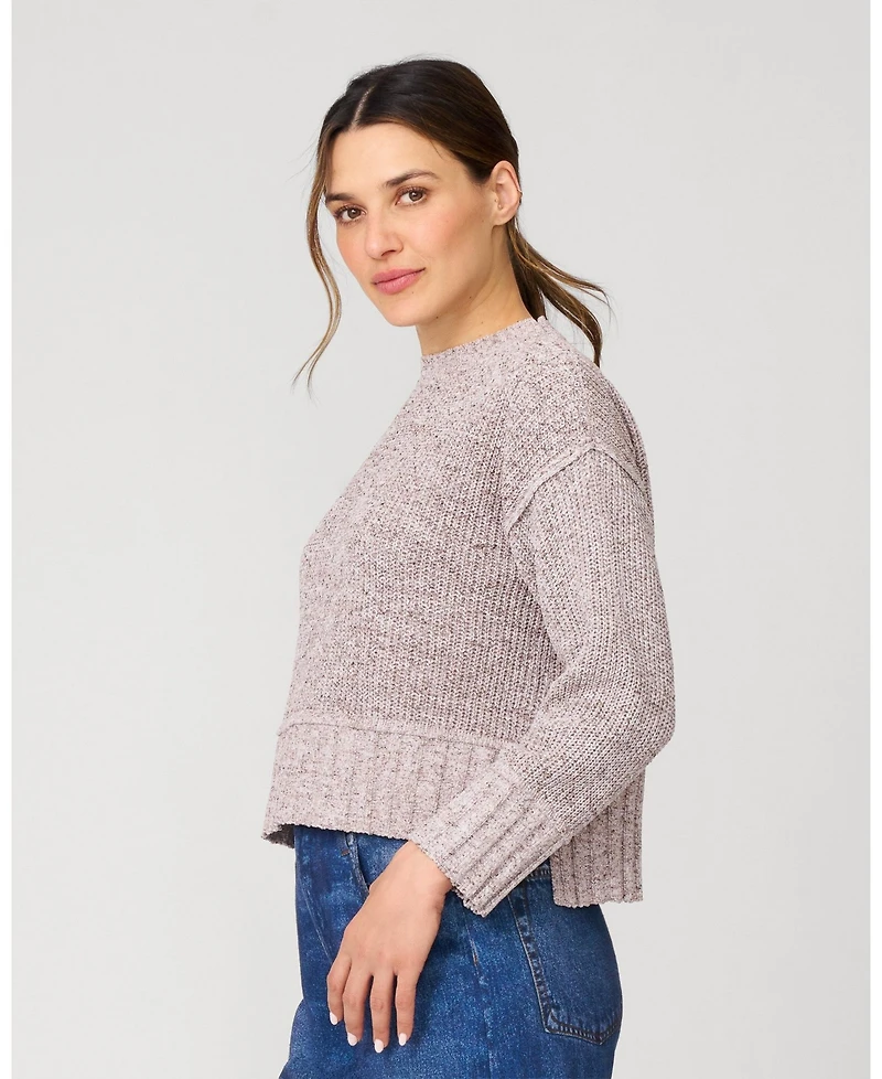 Cable & Gauge Women's Heathered Yarn Relaxed Lounge Sweater