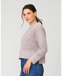 Cable & Gauge Women's Heathered Yarn Relaxed Lounge Sweater