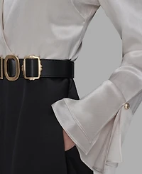 Karl Lagerfeld Paris Women's Two Tone Collared Shirt Dress