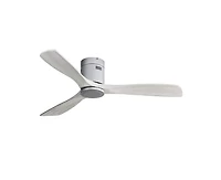 52-inch Modern Sliver 3 Solid Wood Blade Ceiling Fan with 6-speed Remote Control and Forward Reverse Rotation Function for Indoor