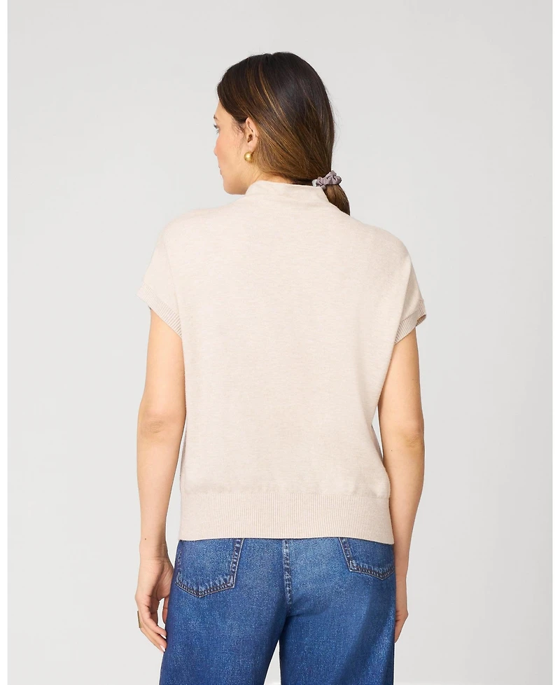 Cable & Gauge Women's Floral Mock Neck Sweater