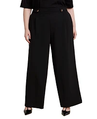 Eloquii Women's Knit Trouser With Button Tab