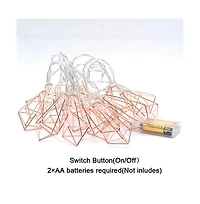 Twinkle Star Led Diamond String Lights Battery Operated Geometric Lamps Decor