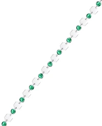 Macy's Lab-Grown Emerald Luna Bracelet (1-1/2 ct. t.w.) in Sterling Silver