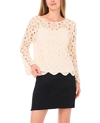 Vince Camuto Women's Crewneck Flared Long Sleeve Top