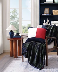 Tommy Hilfiger Printed Plush Plaid Throw Blanket, 70" x 50"