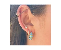 Croissant Blue Enamel Hoops