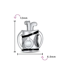 Bling Jewelry Set of 2 Golf Ball Golf Bag Clubs Charm Bead Sterling Silver for European Bracelet