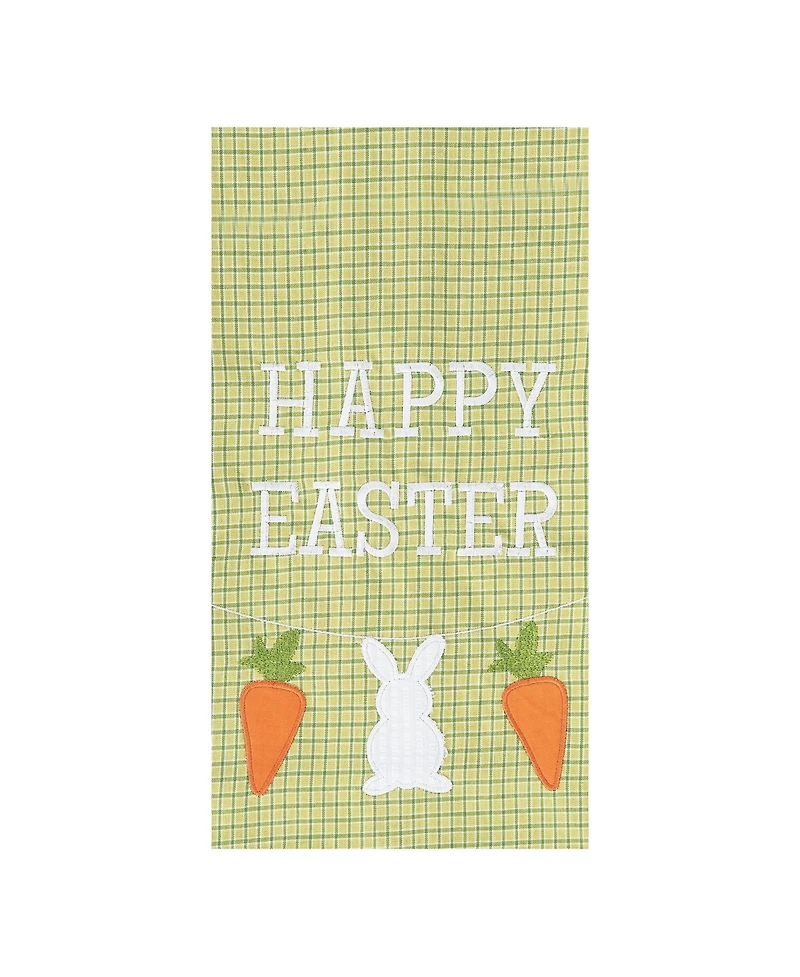 "Happy Easter" Bunny Rabbit w/ Carrots Cotton Kitchen Dishtowel