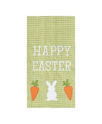 "Happy Easter" Bunny Rabbit w/ Carrots Cotton Kitchen Dishtowel