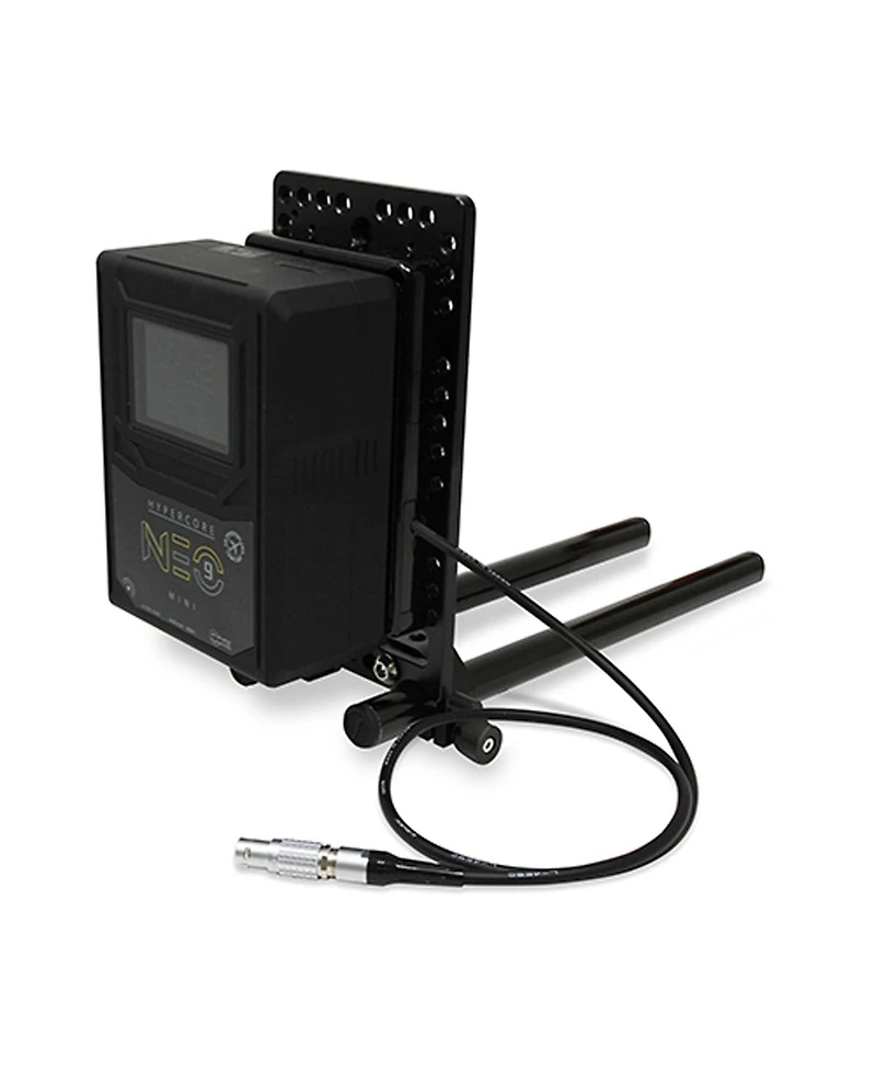 Core Swx 15mm Rail Mount Cheese Plate with 3-Stud Battery Plate and 10" 2-Pin Coil Cable for Red Komodo