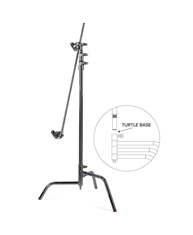 Matthews 40" C+ Stand with Turtle Base and Grip Head and Arm, Chrome, 4-Pack