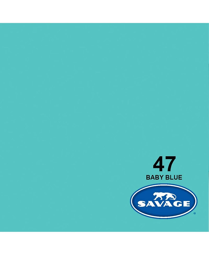 Savage 2 Pack Widetone Seamless Background Paper, 86" wide x 36' Baby Blue, #47 - With Microfiber Cleaning Cloth