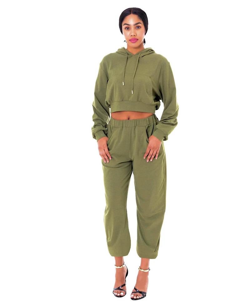 Dai Moda Women's Toni Oversized Crop Hoodie