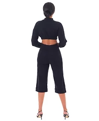Dai Moda Women's Charlie Micro Crop Sweater