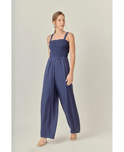 English Factory Women's Elastic Strap Detail Jumpsuit