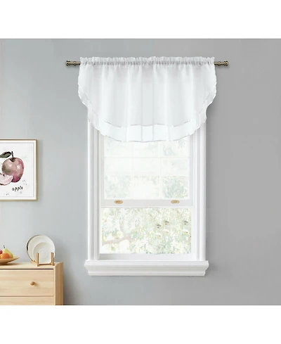 Kate Aurora Living Double Layered Sheer Rod Pocket Ascot Window Valances
